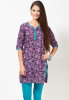 Jaipur Kurti Purple Printed Kurtis