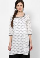 Jaipur Kurti White Printed Kurta