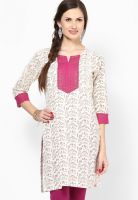 Jaipur Kurti White Printed Kurta