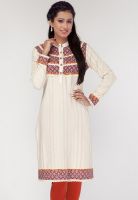 Kurti'S Cream Printed Kurtis