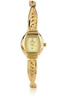 Maxima 07191Bmly Gold/Cream Analog Watch