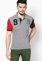 Monteil & Munero Light Grey Printed Polo T-Shirts