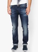 Rookies Blue Slim Fit Washed Jeans