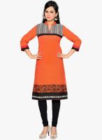 Salwar Studio Orange Printed Kurtis