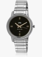 Sonata 7097Sm02 Silver/Black Analog Watch