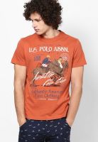 U.S. Polo Assn. Orange Crew Neck T Shirt