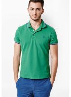 United Colors of Benetton Green Solid Polo T-Shirts