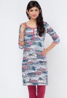 W White Printed Kurtis