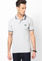 Andrew Hill Grey Milange Solid Polo T-Shirts