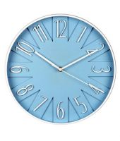 Basement Bazaar Elegant Blue Wall Clock 12 Inches
