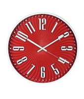 Basement Bazaar Sleek Red Wall Clock 12 Inches