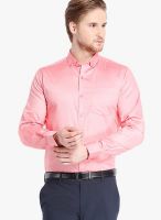 Black Coffee Peach Slim Fit Formal Shirt