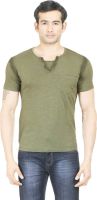 Blumerq Printed Men's V-neck Green T-Shirt