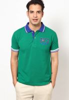 Cherokee Green Solid Polo T-Shirt