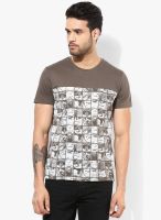 DC Comics Dark Grey Printed Round Neck T-Shirt