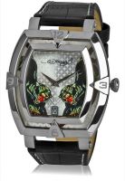 Ed Hardy Sa-Pt Brown/Silver Analog Watch