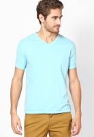 Fame Forever By Lifestyle Light Blue Regular Fit V-Neck T Shirt