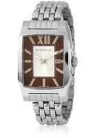 Giordano 1368-44 Silver/Brown Analog Watch