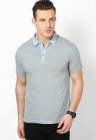 Incult Light Grey Solid Polo T-Shirts