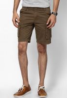 Incult Olive Overdyed Casual Day Out Cargo Shorts