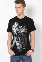 Avengers Black Printed Round Neck T-Shirts