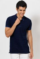 Jack & Jones Navy Blue Solid Polo T-Shirts