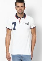 Jack & Jones Off White Polo Neck T Shirt