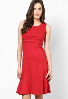 Label Ritu Kumar Red Colored Solid Shift Dress