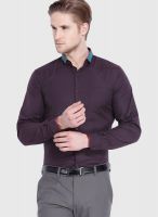 Mark Taylor Purple Slim Fit Formal Shirt