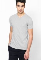 Proline Grey Solid V Neck T-Shirts