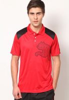 Puma Red Solid Polo T-Shirts