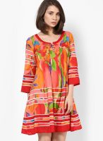 Rain & Rainbow Cotton Pink Dress