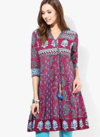 Rain & Rainbow Magenta Printed Kurta