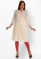 Salwar Studio White Printed Kurtis