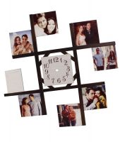 Selfie Brown 8 Photo Wooden Wall Clock