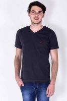 Sera Solid Men's V-neck Grey T-Shirt