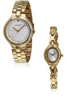 Sonata Nd70848952Ym01 Golden/White Analog Watch