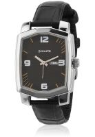 Sonata Nd7094Sl02 Black/Black Analog Watch