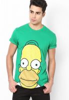 The Simpsons Green Printed Round Neck T-Shirts