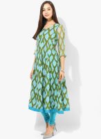 Vedic Green Printed Anarkali