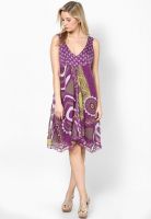 s.Oliver Purple Colored Printed Shift Dress