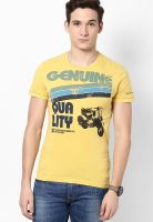 s.Oliver Yellow Round Neck T-Shirt