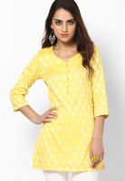 Ayaany Yellow Printed Kurtis