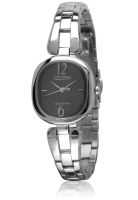 CITIZEN Eco-Drive Em0180-56E Silver/Black Analog Watch