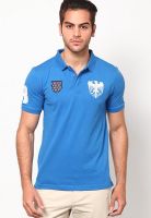 Giordano Blue Solid Polo T-Shirts
