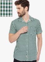 Globus Green Checks Regular Fit Casual Shirt