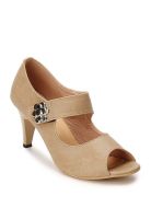 J Collection Beige Peep Toes CREAM PEEP TOES