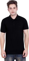 LUCfashion Solid Men's Polo Neck Black T-Shirt