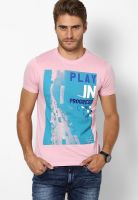 Lee Pink Round Neck T-Shirt