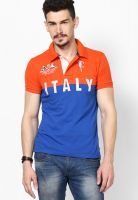 Monteil & Munero Orange Printed Polo T-Shirts